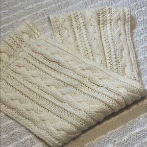 Cozy Cable Knit Cream Scarf